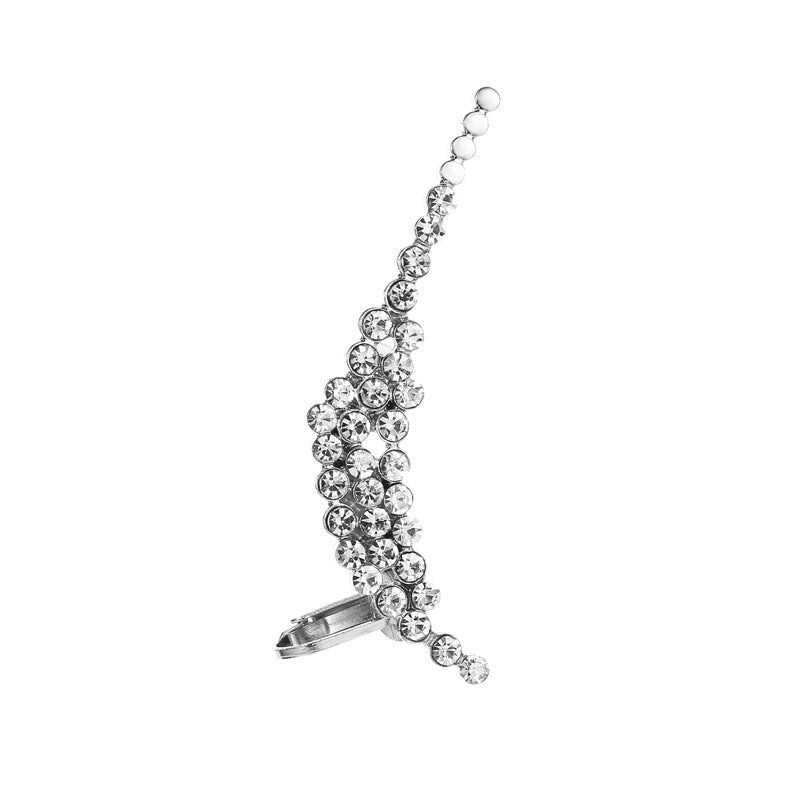 Fashion Star Flower Crystal Ear Clip Earrings - Koyers