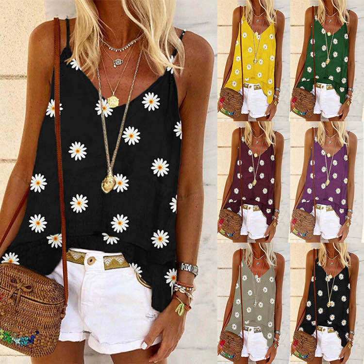 Dainty Daisy Print Boho Blouses - Koyers