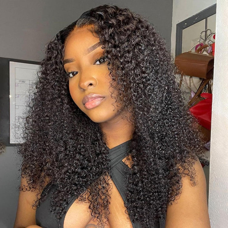 Human Hair Deep Wave Lace Front Wig Natural Look Pre-Plucked Hairline Soft Full Wig for Women