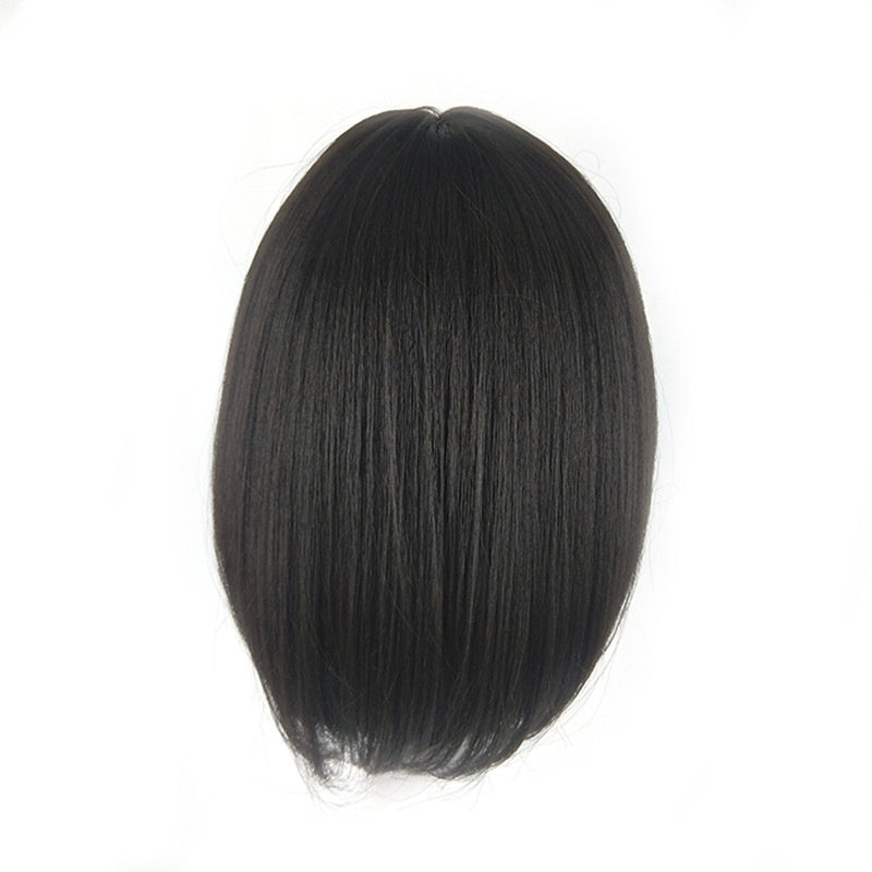 Short Straight Lace Front Bob Wig Natural Look Pre-Plucked Hairline Heat Resistant Human Hair Wig