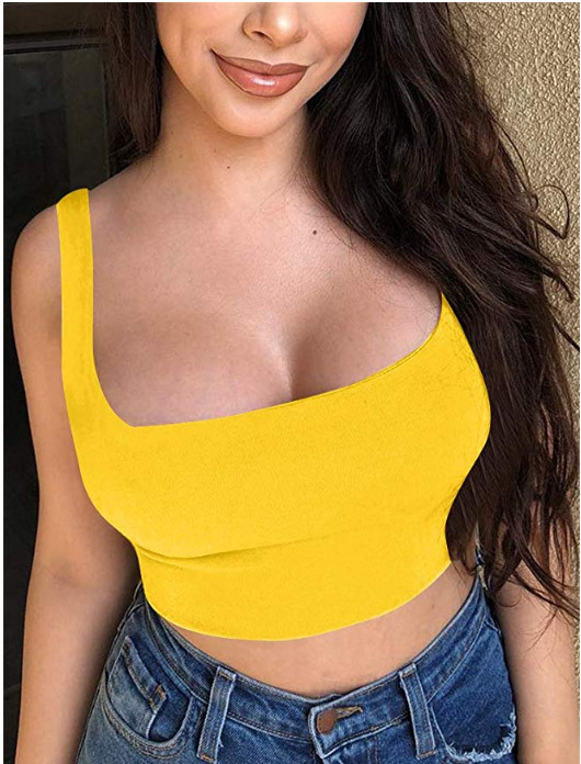 Strappy Low Neck Cropped Tank Top - Koyers