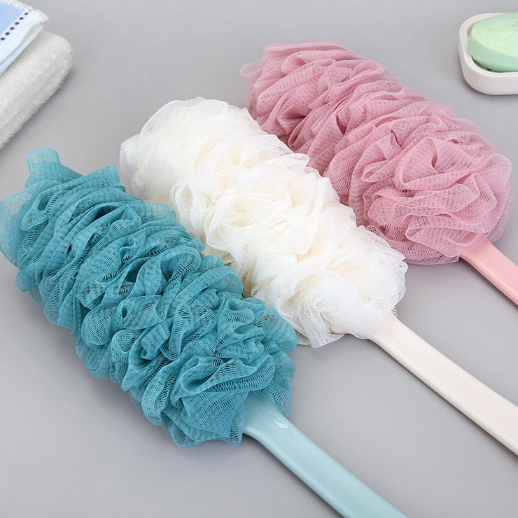 Long Handle Bath Shower Brush – Soft Mesh Back Scrubber for Gentle Exfoliation
