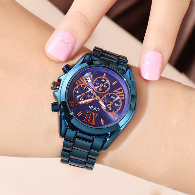 Luxury Rose Gold Women’s Casual Watch – Elegant Steel Strap Quartz Timepiece