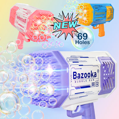 Bubble Gun Rocket Launcher with Built-in LED lights Automatic Blower - Koyers