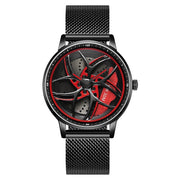 Wheel Series Rotating Men’s Quartz Watch – Stylish Waterproof Timepiece with Metal, Leather, or Steel Strap Options