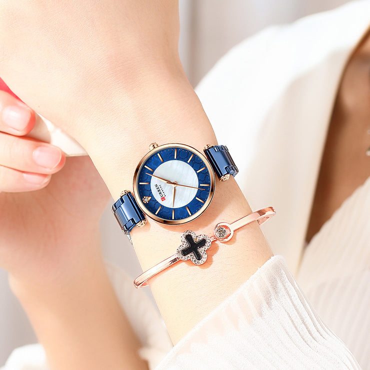 Simple Women’s Quartz Watch – Elegant Small Steel Casual Watch in Multiple Colors