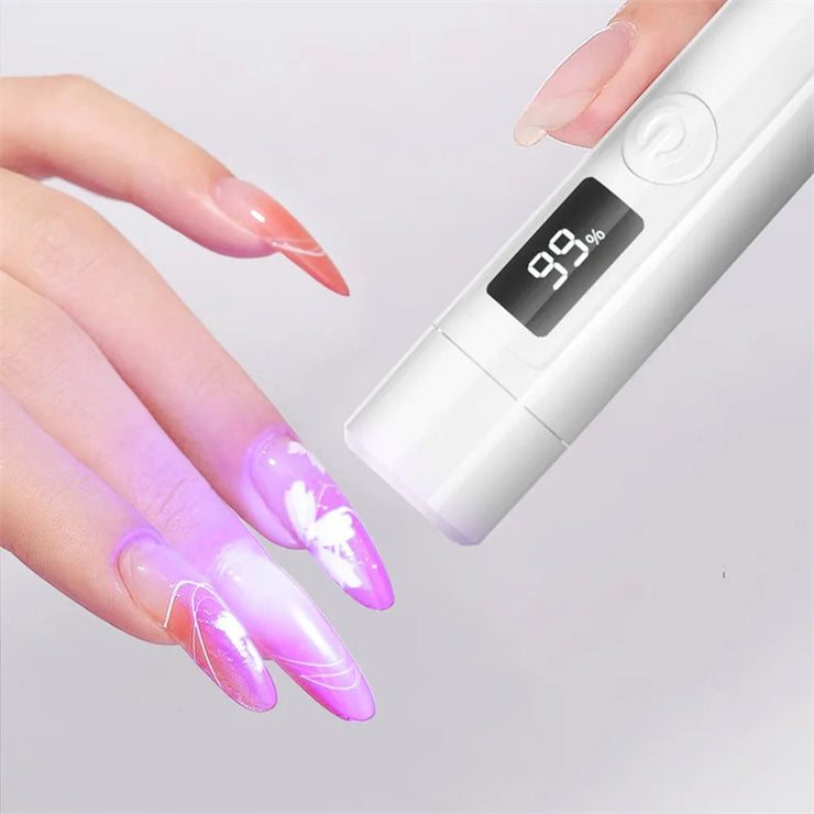 Mini UV Nagellampa Torkare – Bärbar USB Uppladdningsbar LED Snabbtorkande Lampa för Gelnagellack