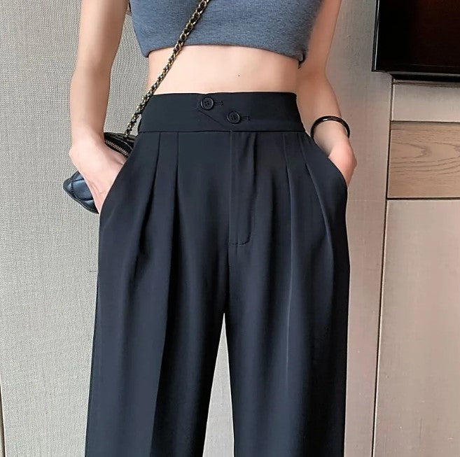 Casual High-Waisted Full Length Loose Pants - Koyers