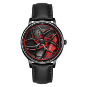 Wheel Series Rotating Men’s Quartz Watch – Stylish Waterproof Timepiece with Metal, Leather, or Steel Strap Options