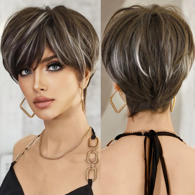 Short Bob Synthetic Wig with Side Bangs – Heat Resistant & Natural Look