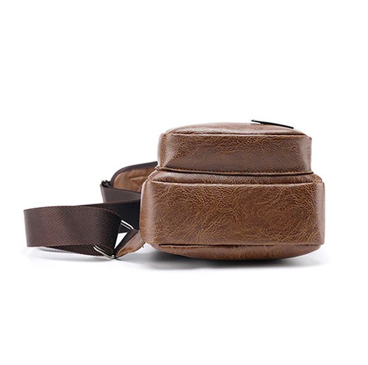 Leather Crossbody USB Charging Chest Travel Bag - Koyers