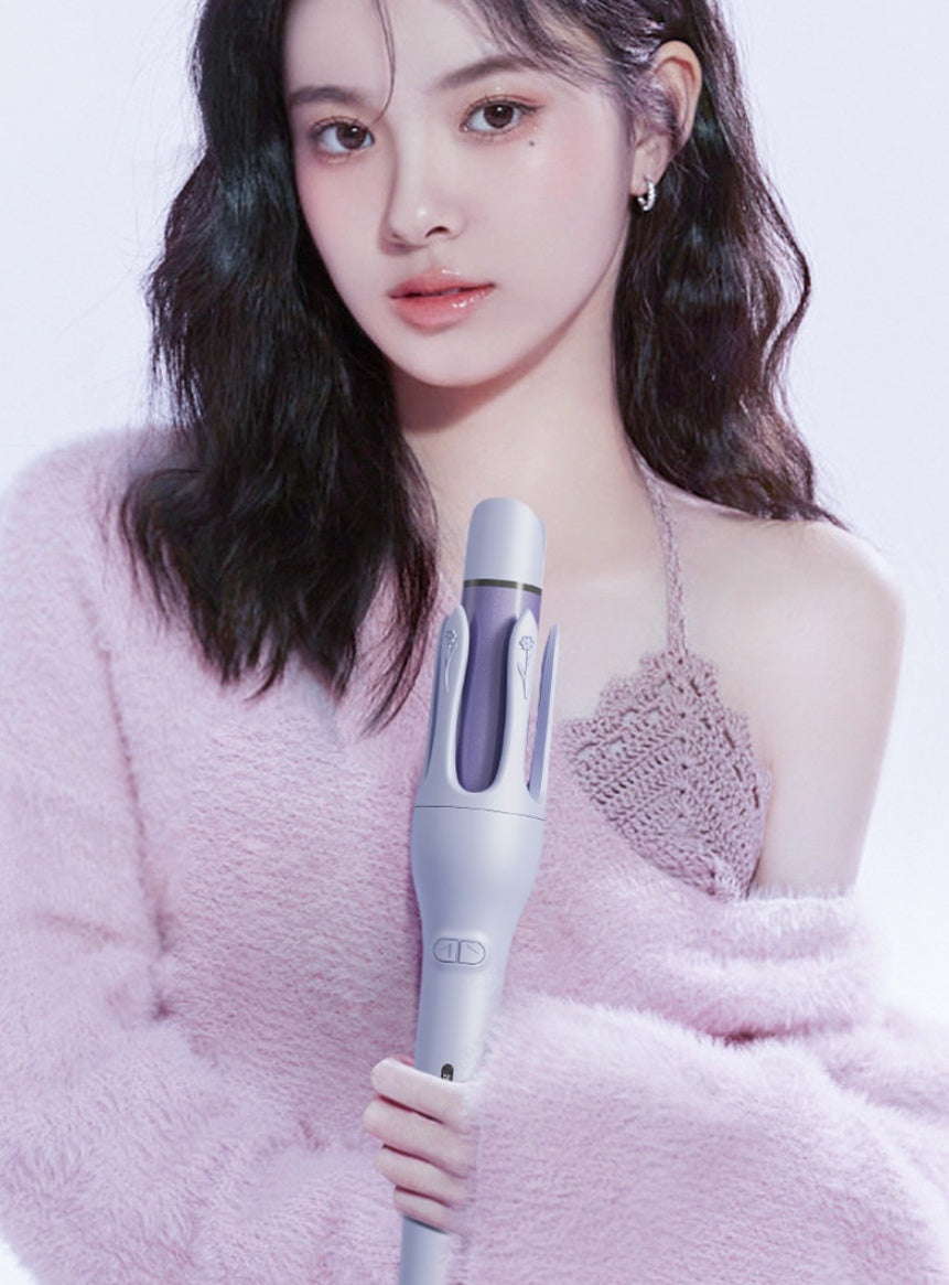 2-in-1 Automatic Hair Curler & Straightener – Negative Ion Ceramic Rotating Styler