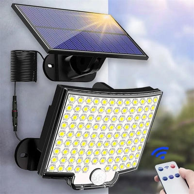 106LED Solar Wall Lamp – Outdoor Waterproof Security Light with Remote Control