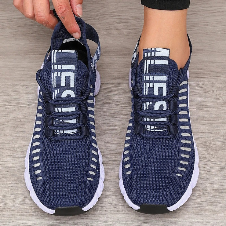Dame pustende casual joggesko – lette sko med hullete mesh