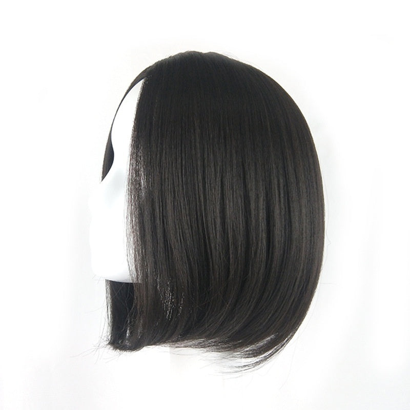 Short Straight Lace Front Bob Wig Natural Look Pre-Plucked Hairline Heat Resistant Human Hair Wig