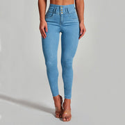 High Waist Skinny Jeans til kvinder – Strækbare formende bukser med hofte-løft