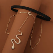 Radiant Snake Thigh Chain - Elegant Body Accessory - Koyers