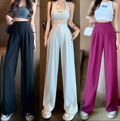 Casual High-Waisted Full Length Loose Pants - Koyers