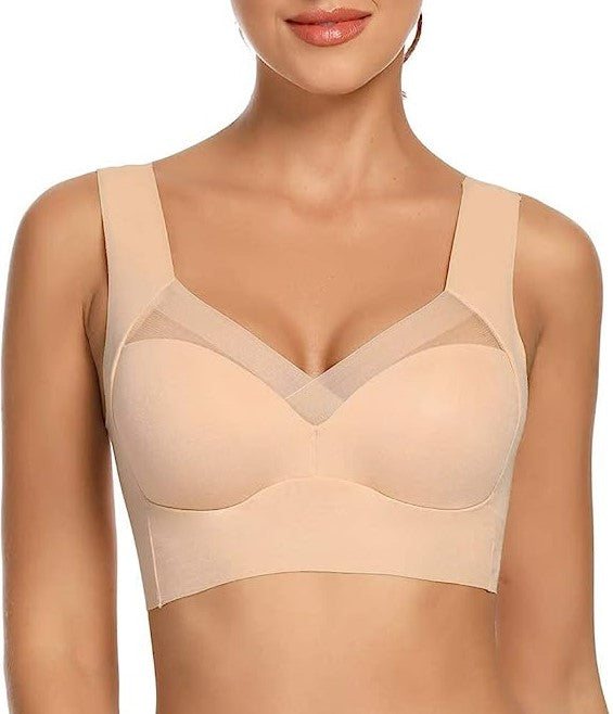 No Underwire Padded Push Up Soft Back Seamless Bra - Koyers