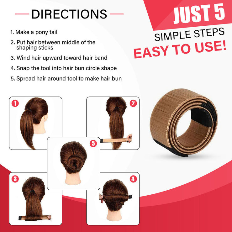 Hair Bun Styling Tool- Create perfect Snap Roll Bun Twist - Koyers