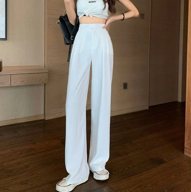 Casual High-Waisted Full Length Loose Pants - Koyers