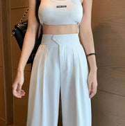 Casual High-Waisted Full Length Loose Pants - Koyers