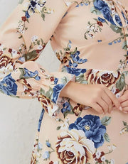 Women's Floral Flare Split Thigh Midi Dress - Koyers