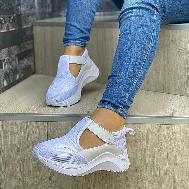 Comfy Mesh Flyknit Velcro Casual Sneakers - Koyers