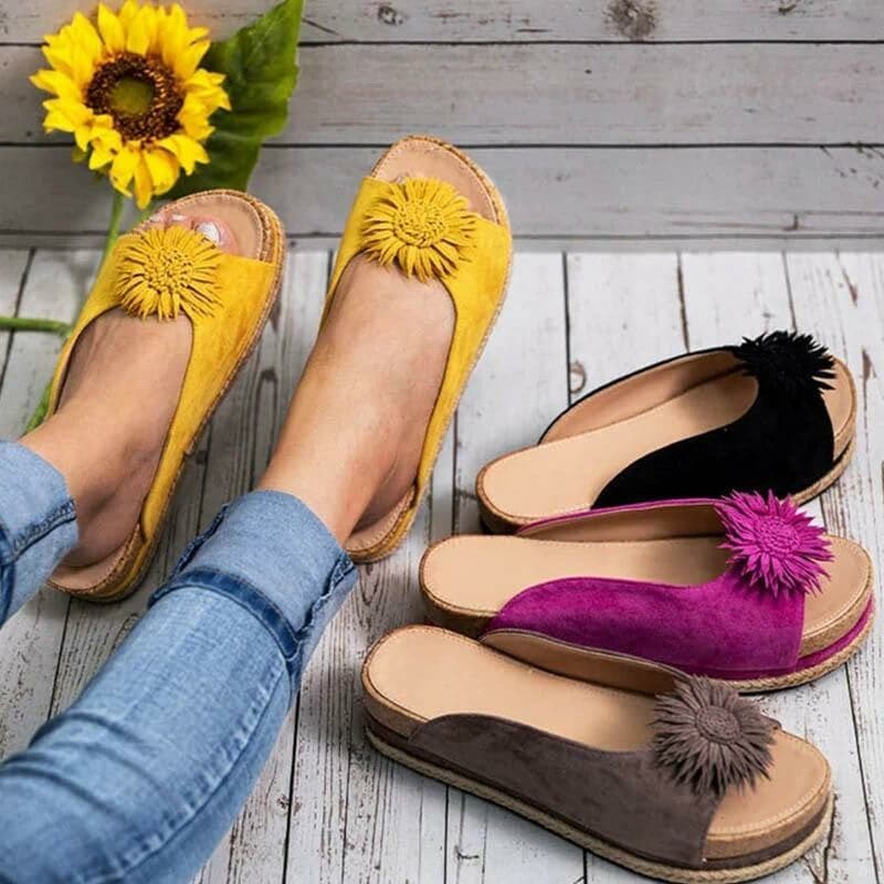 Orthopedic Beautiful Flower Slip-on Sandals - Koyers