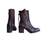Retro Comfy Chunky Heel Lace-up Boots - Koyers