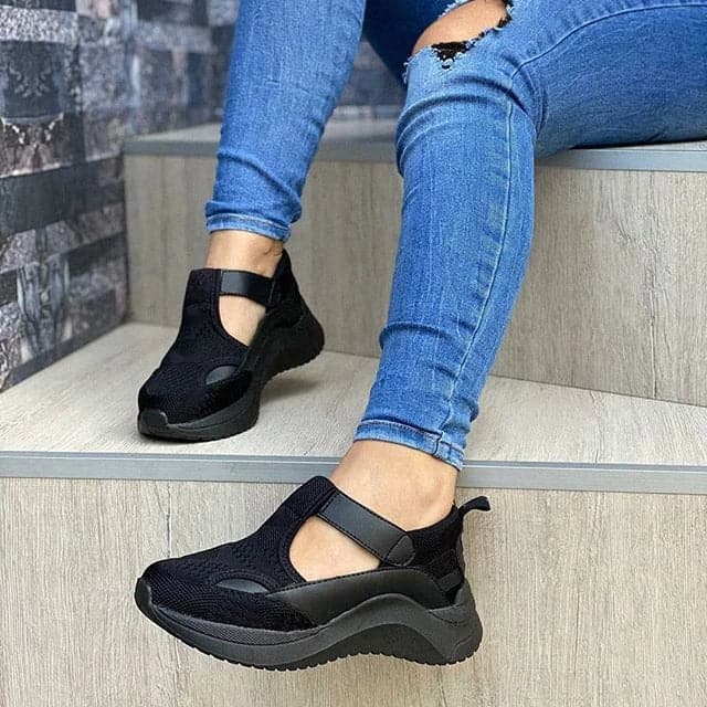 Comfy Mesh Flyknit Velcro Casual Sneakers - Koyers