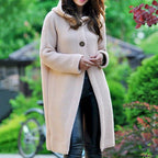 Fashionable Knitted Long Hooded Cardigan - Koyers