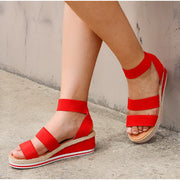 Elastic Band Ankle Strap Platform Sandals - Koyers