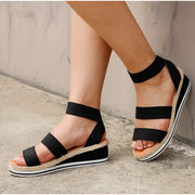Elastic Band Ankle Strap Platform Sandals - Koyers