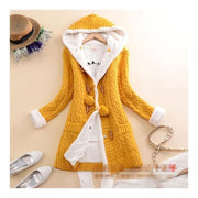 Casual Knit Button Warm Hooded Cardigan - Koyers