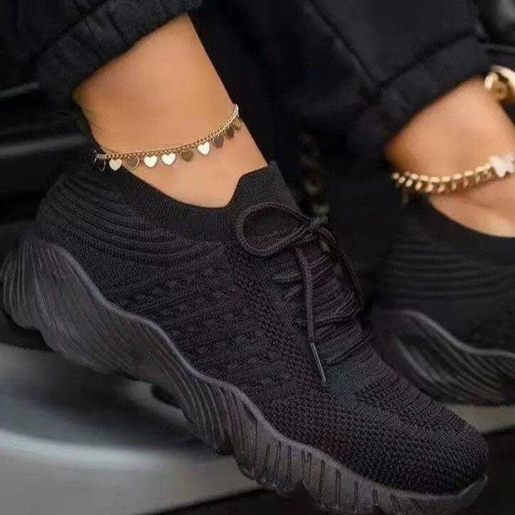 Mesh Breathable Fashion Lace-up Sneakers - Koyers