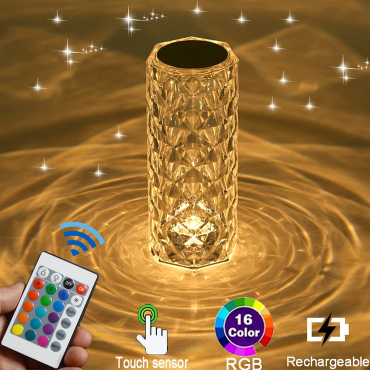 Touch Control Rose Crystal Lamp - Koyers