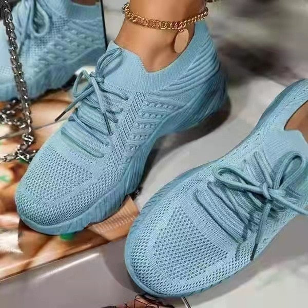 Mesh Breathable Fashion Lace-up Sneakers - Koyers
