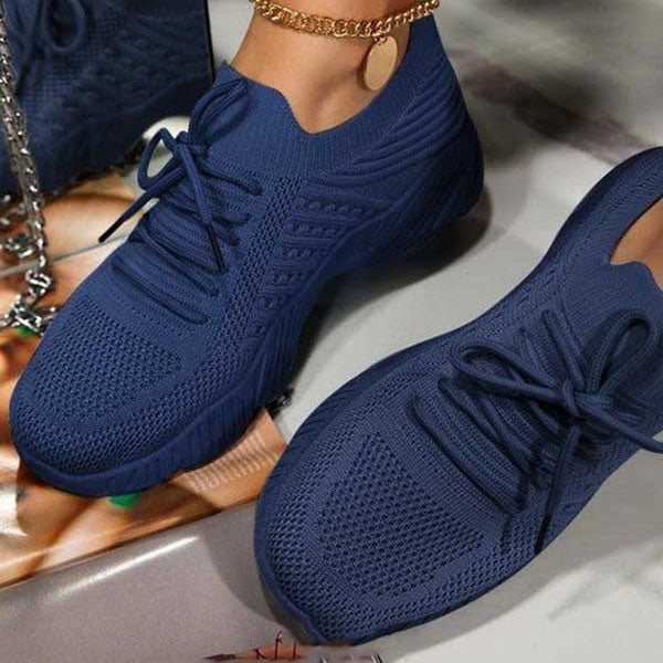 Mesh Breathable Fashion Lace-up Sneakers - Koyers
