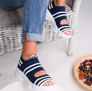 Comfortable Woven Peep-toe Sandals - Koyers
