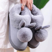 Cotton Fur Rabbit Warm Thick Indoor Slippers - Koyers