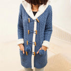Casual Knit Button Warm Hooded Cardigan - Koyers