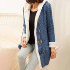 Casual Knit Button Warm Hooded Cardigan - Koyers