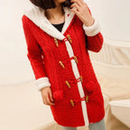 Casual Knit Button Warm Hooded Cardigan - Koyers