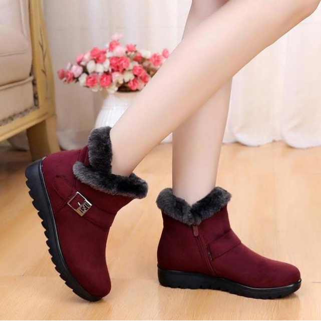 Suede Plush Zipper Orthopedic Ankle Boots - Koyers