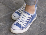 Comfy Flat Heel Lace-up Denim Canvas Shoes - Koyers