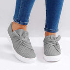 Women Knitted Twist Slip On Loafers - Koyers