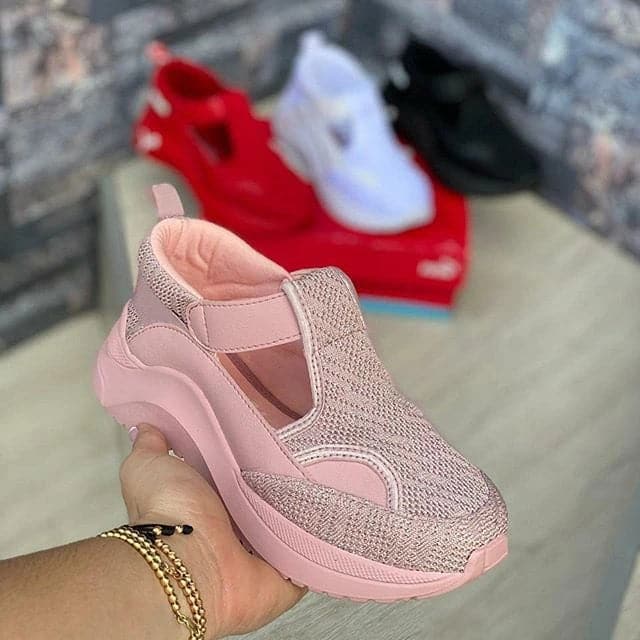 Comfy Mesh Flyknit Velcro Casual Sneakers - Koyers