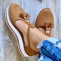 Women's Tassel Round Toe Flat Heel Pumps - Koyers