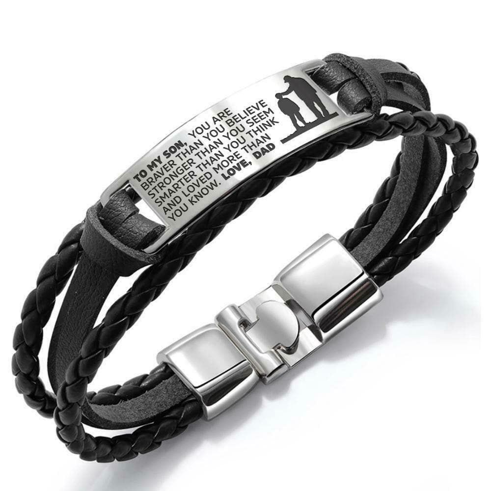 To My Son - Steel & Leather Style Bracelet - Koyers